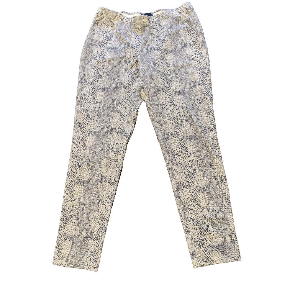 Eric Pants Women’s Size 10 Stretch Snakeskin Print Black/Gray/Cream Pull-On